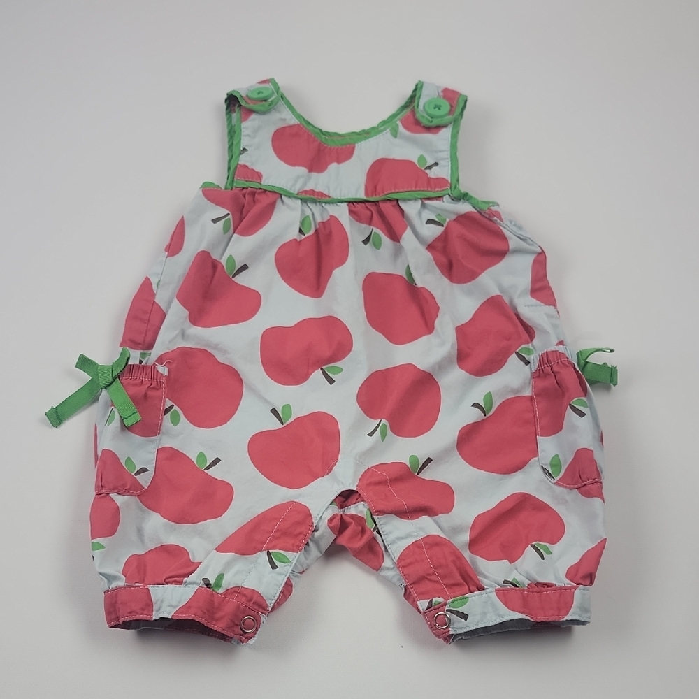 Baby Boden 3-6 Months Apple Print Kids Overalls